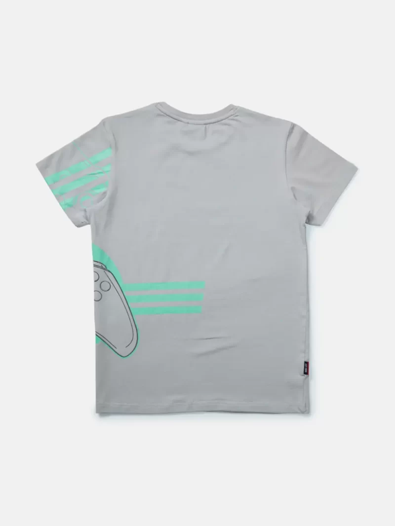 Gini And Jony Boys Grey Graphic Print Cotton T-Shirt Half Sleeves