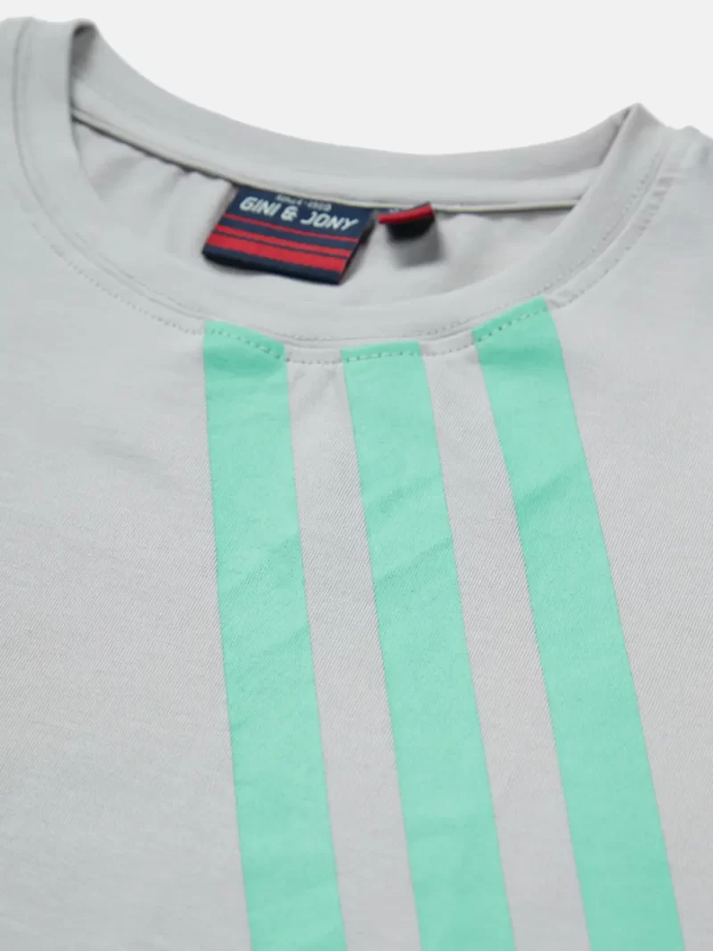 Gini And Jony Boys Grey Graphic Print Cotton T-Shirt Half Sleeves