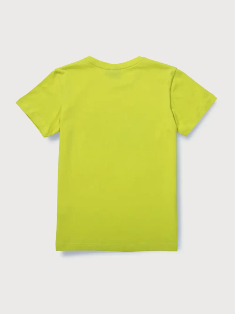 Gini And Jony Boys Lime Typographic Print Cotton T-Shirt Half Sleeves