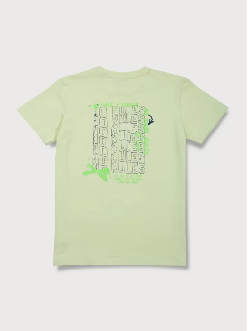 Gini And Jony Boys Green Typographic Print Cotton T-Shirt Half Sleeves