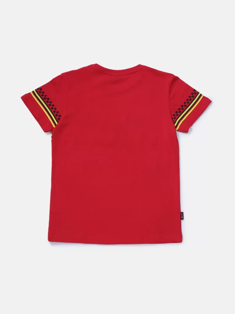 Gini & Jony Boys' Red T-Shirt | Knitshand-Wash | Regular Fit