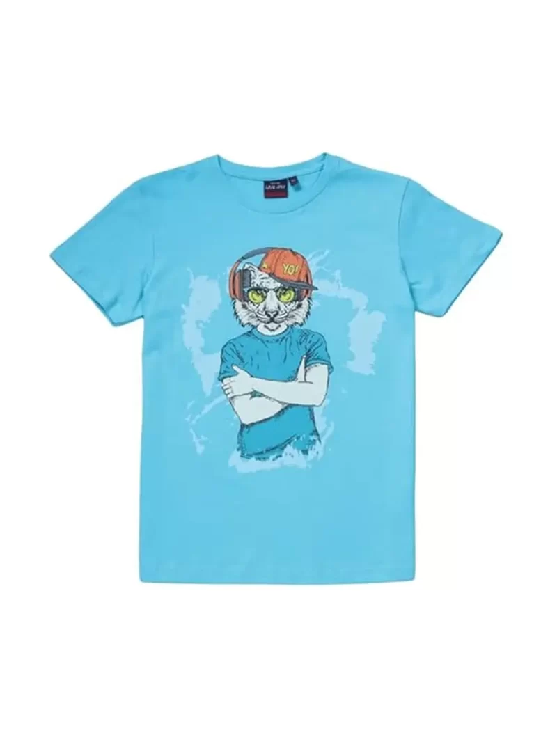 Gini & Jony Boys' Light Blue T-Shirt | Knitshand-Wash