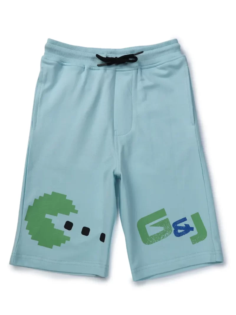 Gini & Jony Boys Blue Printed Knits Elasticated Bermuda