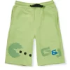 Gini And Jony Boys Green Typographic Print Cotton Bermuda Elasticated