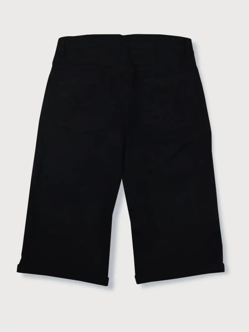 Gini And Jony Boys Black Solid Cotton Bermuda Fixed Waist