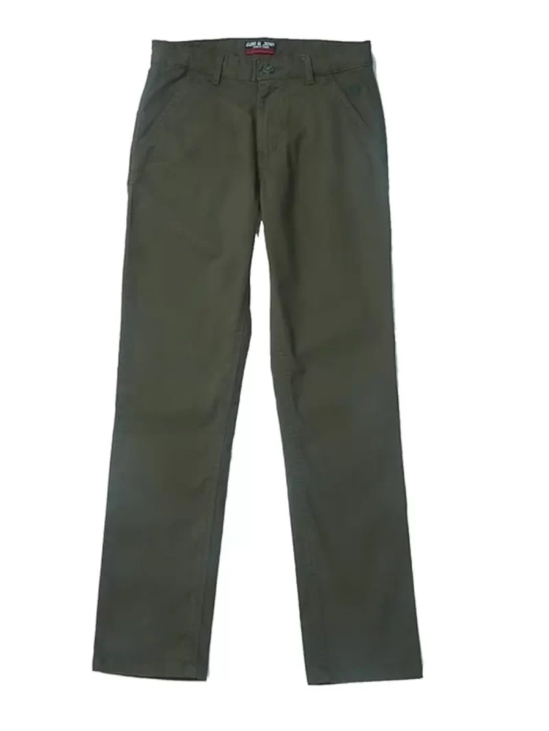 Gini & Jony Boys Olive Green Solid Regular Trouser