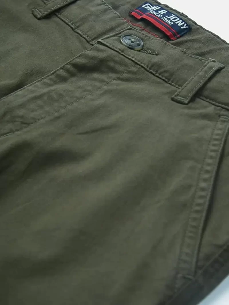 Gini & Jony Boys Olive Green Solid Regular Trouser