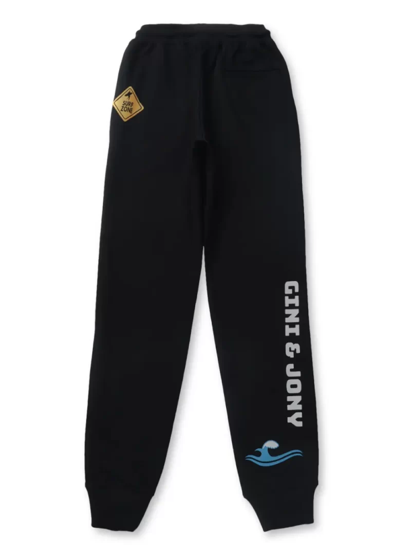 Gini And Jony Boys Black Color Block Cotton Track Pant Elasticated