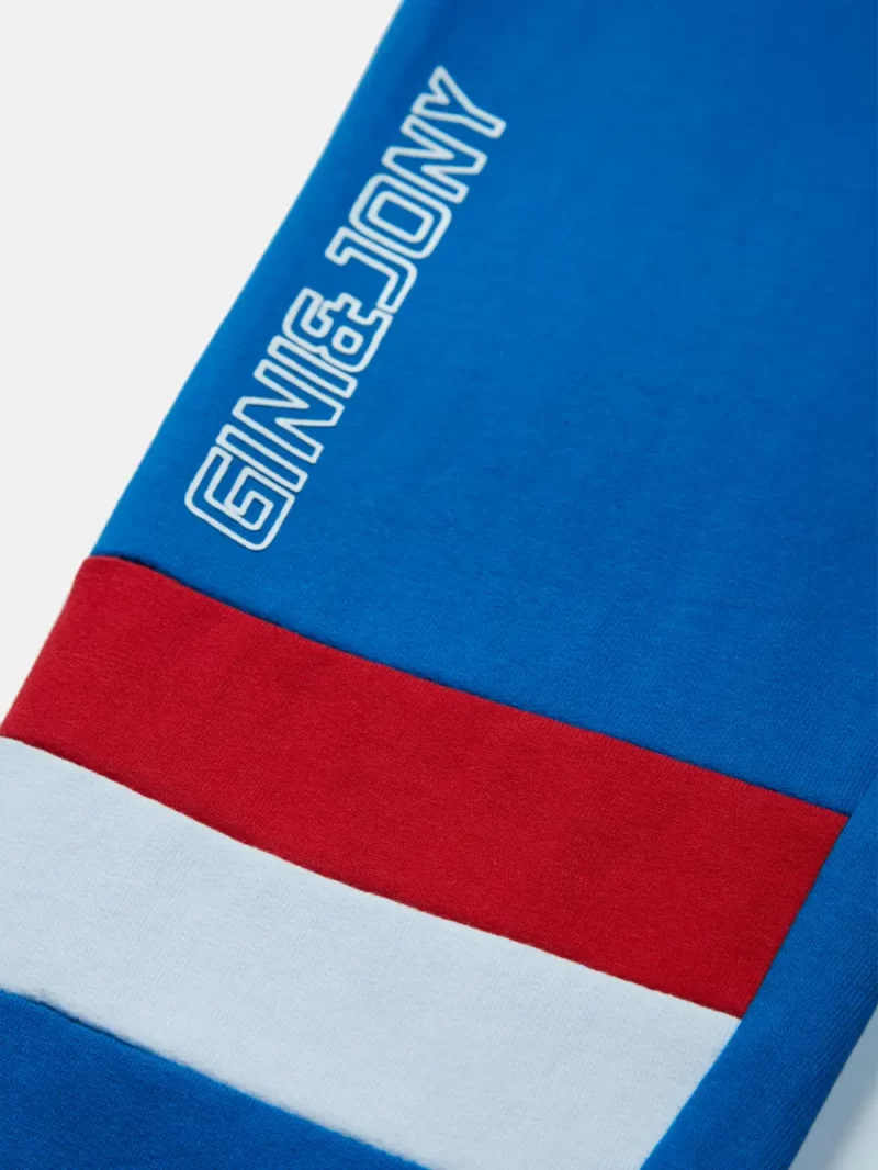 Gini And Jony Boys Blue Printed Cotton Track Pant Elasticated