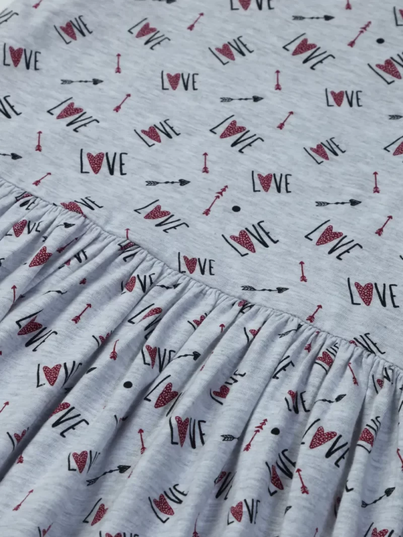 Gini And Jony Girls Grey Conversational Print Dress Half Sleeves