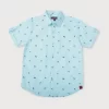 Gini & Jony Boys Blue Printed Woven Half Sleeves Shirt