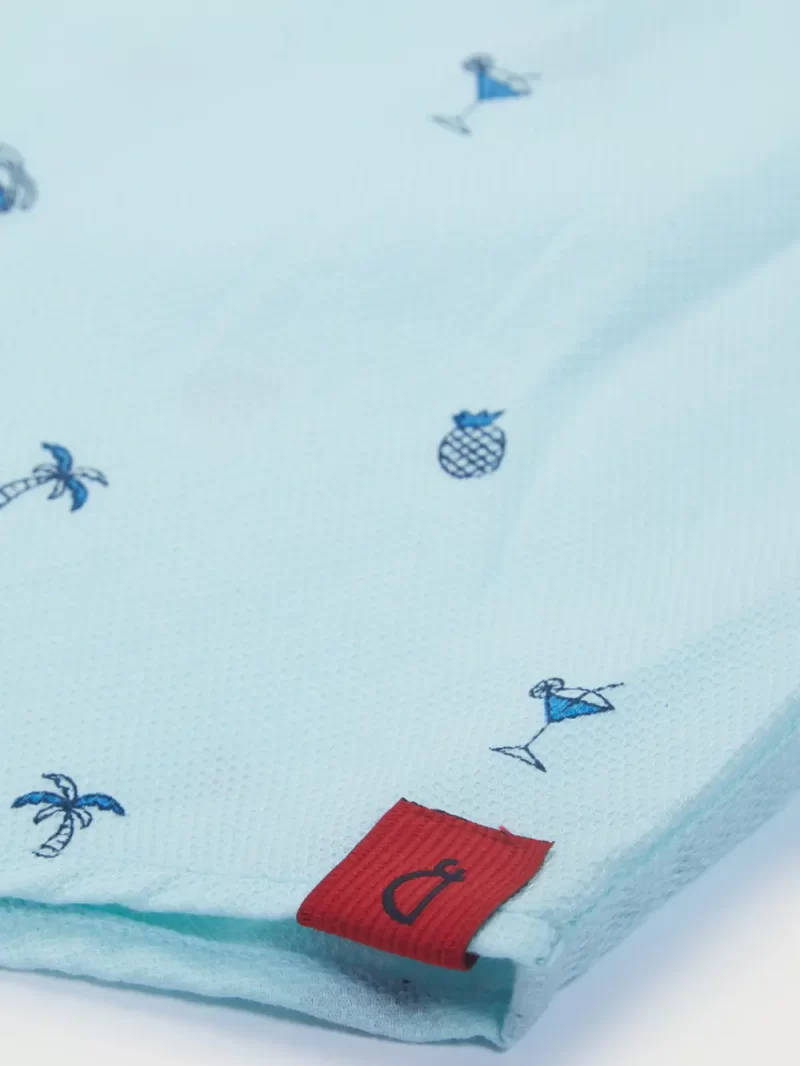 Gini & Jony Boys Blue Printed Woven Half Sleeves Shirt