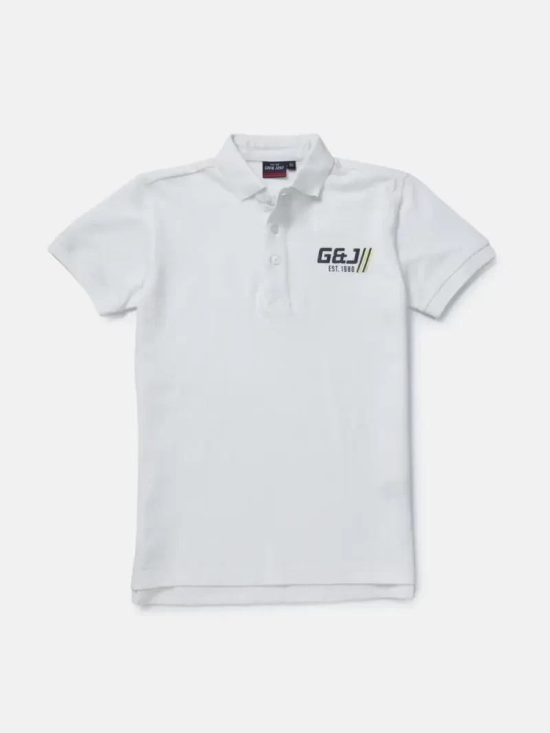 Gini & Jony Boys Solid Spread Collar Half Sleeves T Shirt