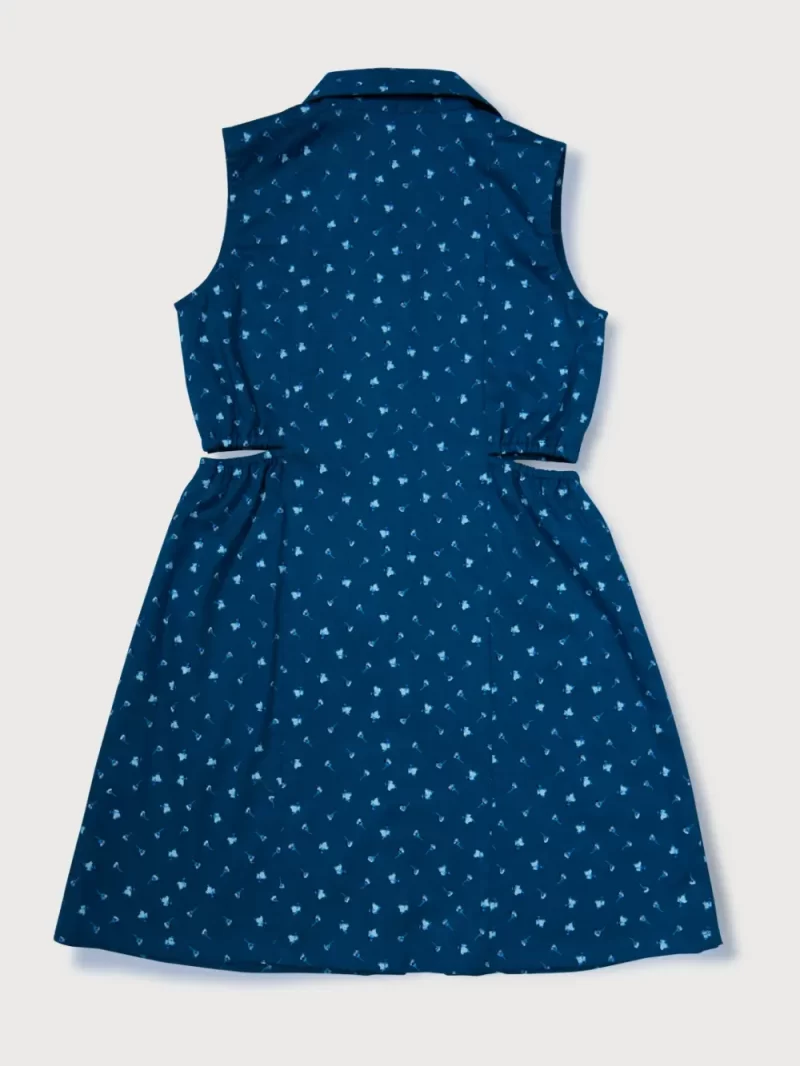 Gini And Jony Girls Navy All Over Print Cotton Dress Sleeveless