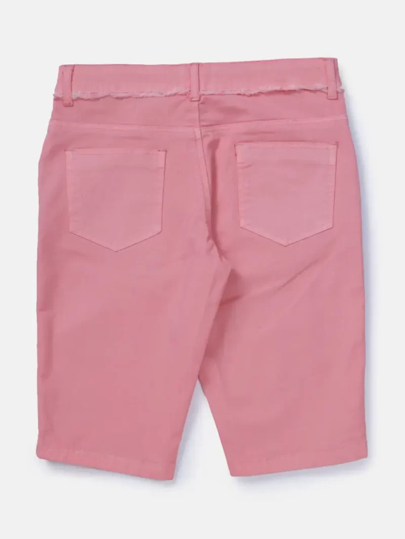 Girls Solid Denim Pedal Pusher