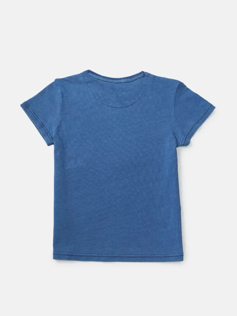 Gini And Jony Girls Blue Floral Print Cotton Knits Top Half Sleeves 4-5Y