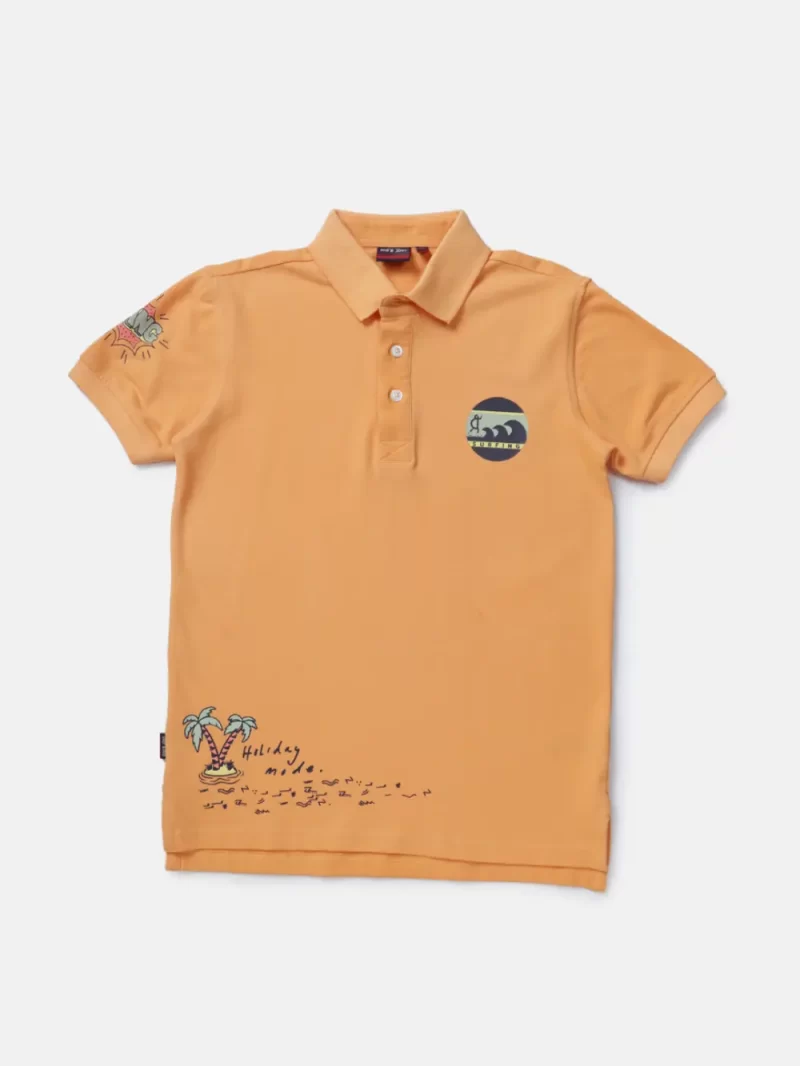 Gini & Jony Boys Orange Polo T-Shirt