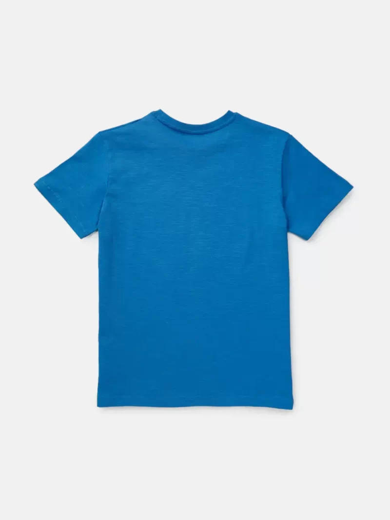 Gini & Jony Boys’ Blue T-Shirt Knitshand-Wash Regular Fit