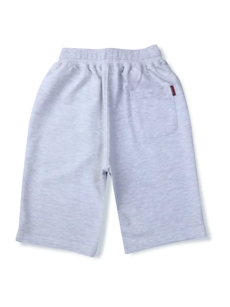 Gini And Jony Boys Grey Solid Cotton Elasticated Bermuda