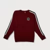 Gini & Jony Boys Red Solid Woven Full Sleeves Sweater