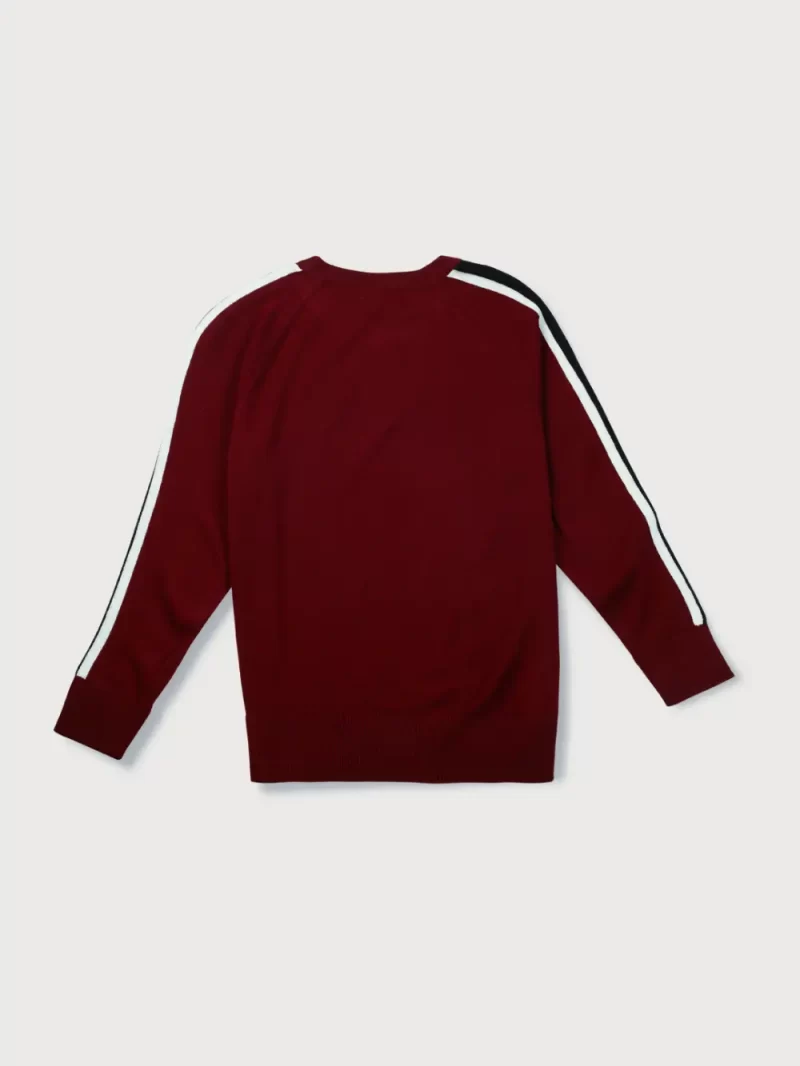 Gini & Jony Boys Red Solid Woven Full Sleeves Sweater