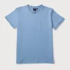 Gini & Jony Boys Blue Solid Knits T-Shirt Half Sleeves
