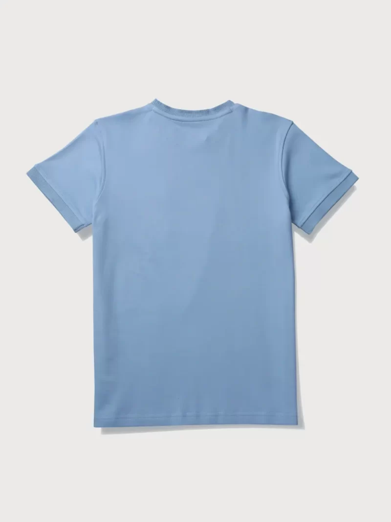 Gini & Jony Boys Blue Solid Knits T-Shirt Half Sleeves