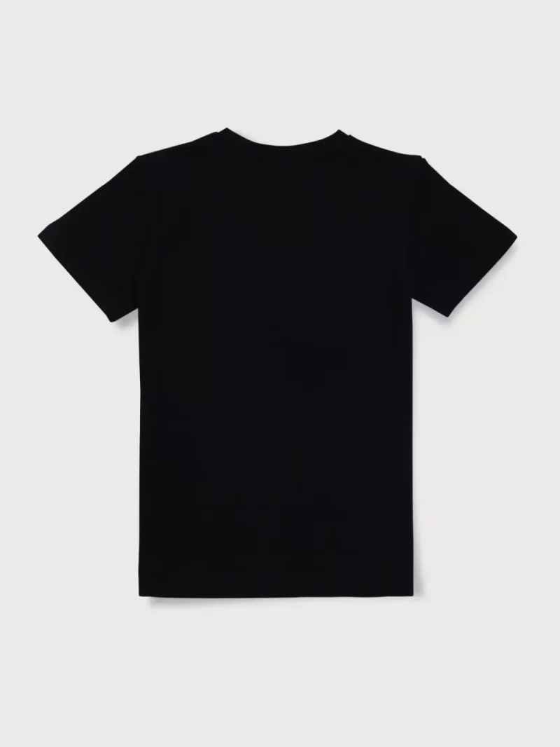 Gini And Jony Boys Black Typographic Print Cotton T-Shirt Half Sleeves