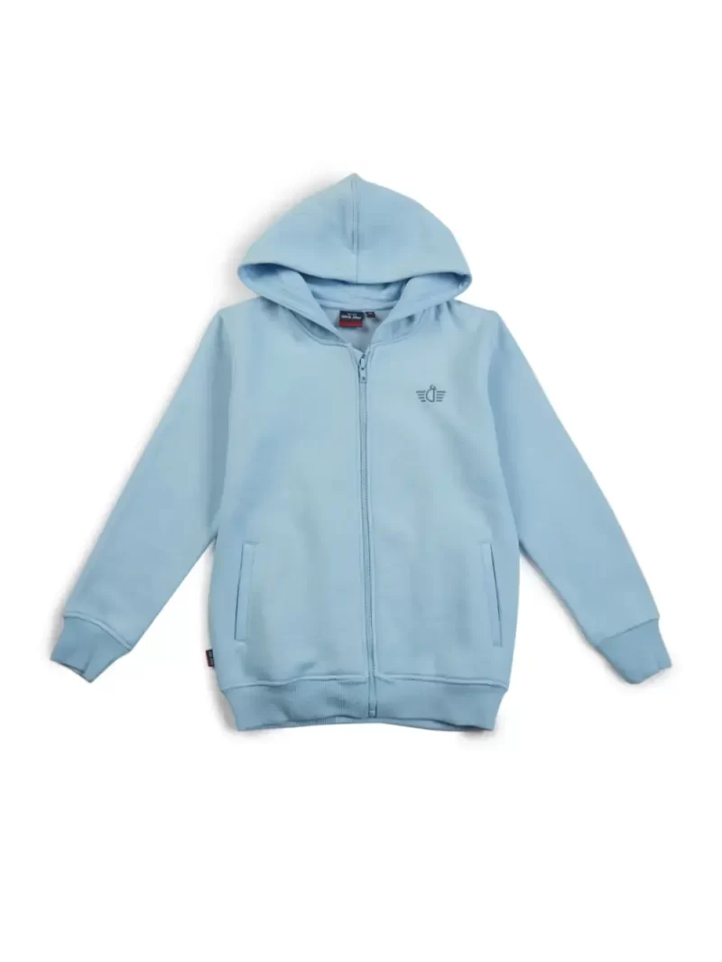 Gini & Jony Boys Blue Solid Woven Full Sleeves Knits Jacket