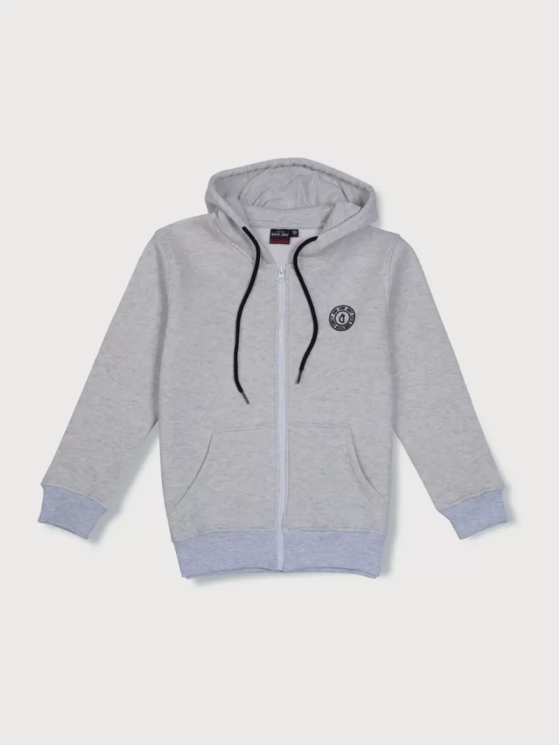 Gini And Jony Boys Grey Solid Cotton Knits Jacket Full Sleeves