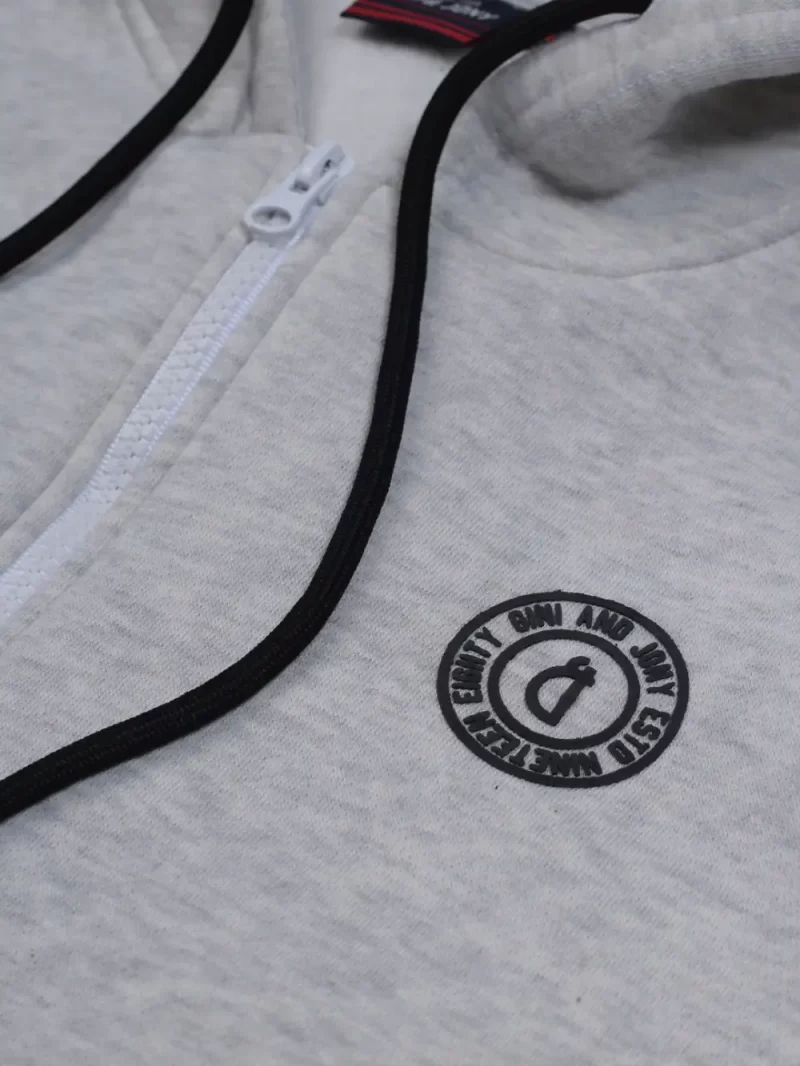 Gini And Jony Boys Grey Solid Cotton Knits Jacket Full Sleeves