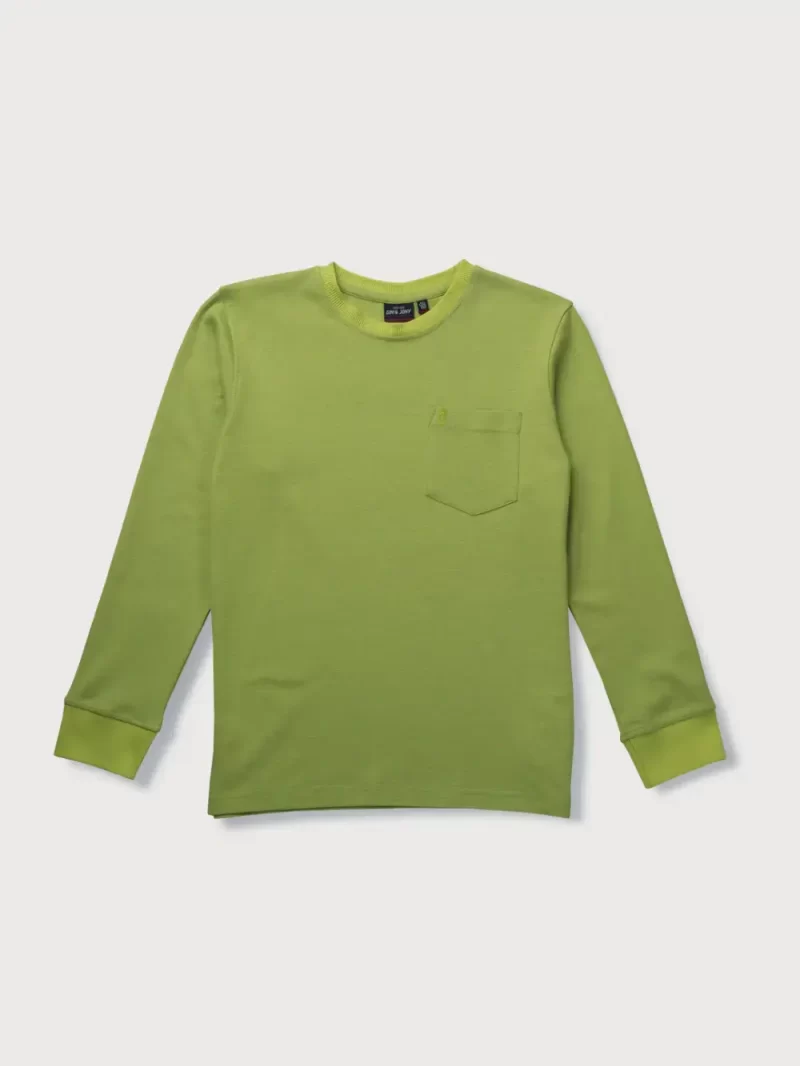Gini & Jony Boys Green Solid Knits Full Sleeves T-Shirt