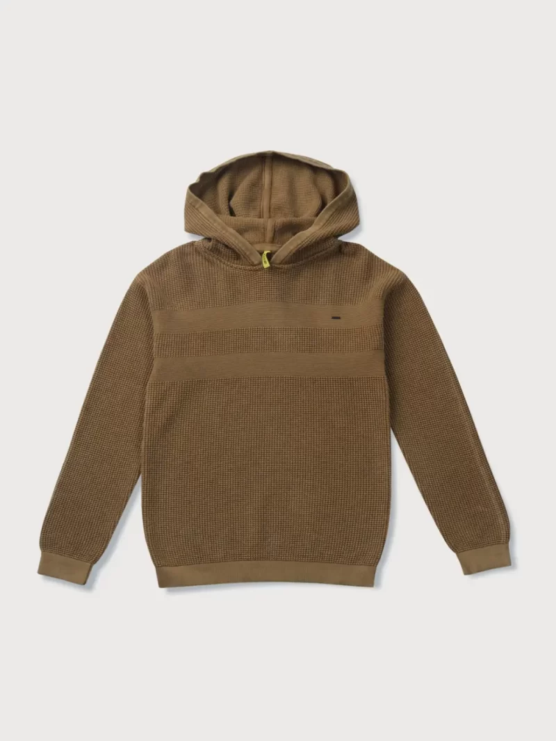 Gini And Jony Boys Brown Solid Acrylic Sweater Full Sleeves