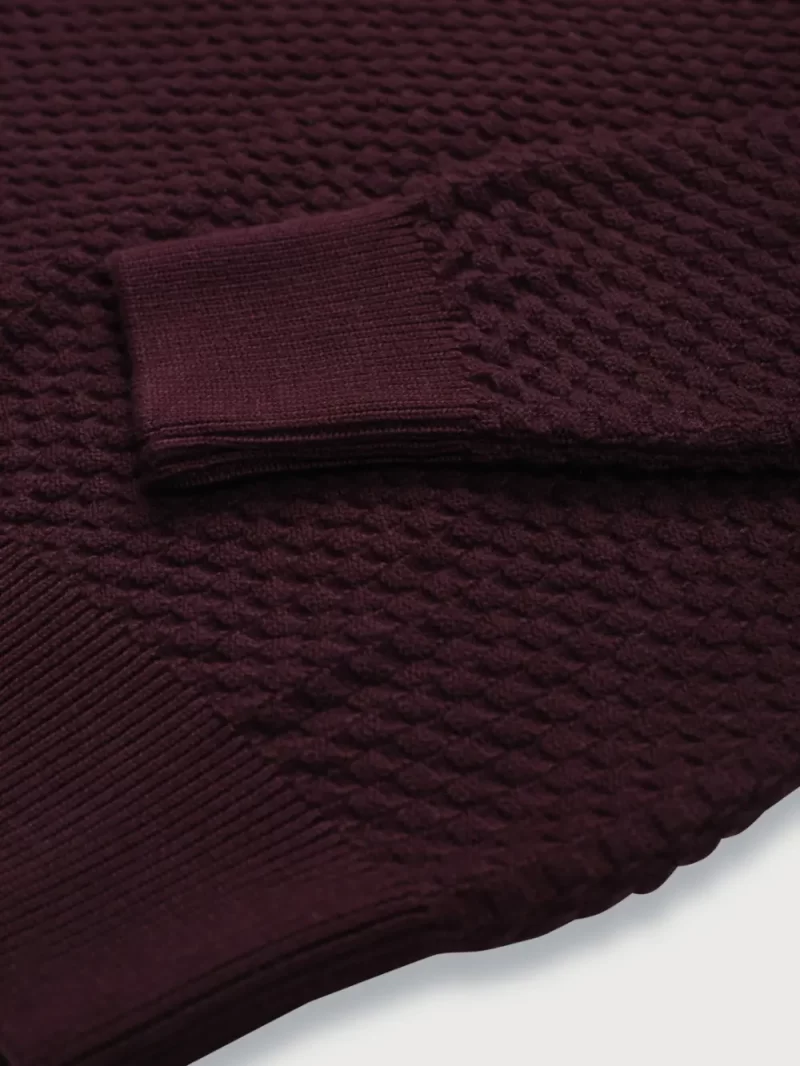 Gini & Jony Boys Red Solid Woven Full Sleeves Sweater