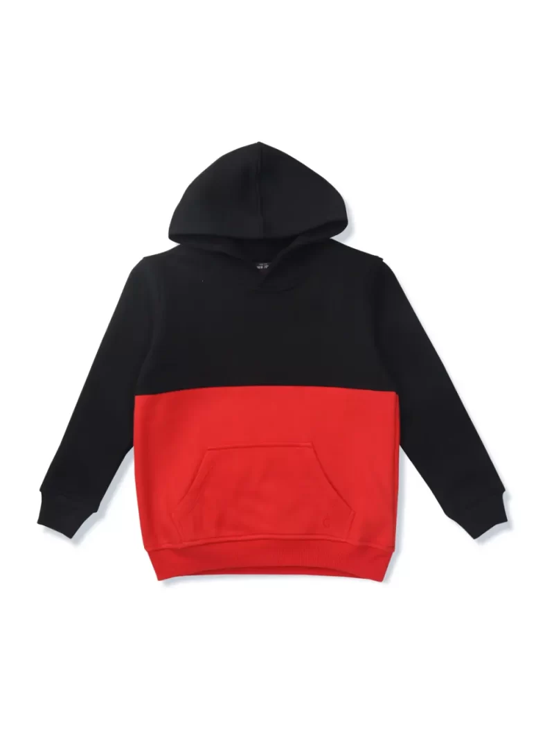 Gini And Jony Boys Black Color Block Cotton Sweat Shirt Full Sleeves