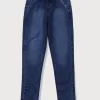 Gini & Jony Boys Blue Washed Denim Elasticated Jeans