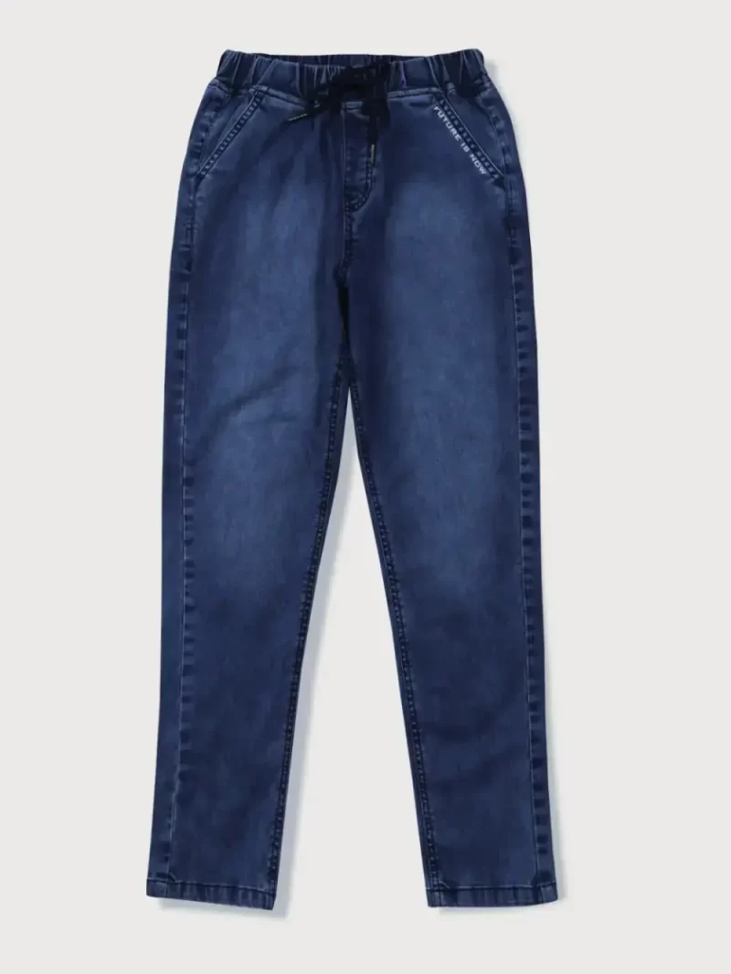 Gini & Jony Boys Blue Washed Denim Elasticated Jeans