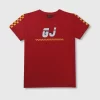 Gini & Jony Boys Red Printed Knit T-Shirt Half Sleeves