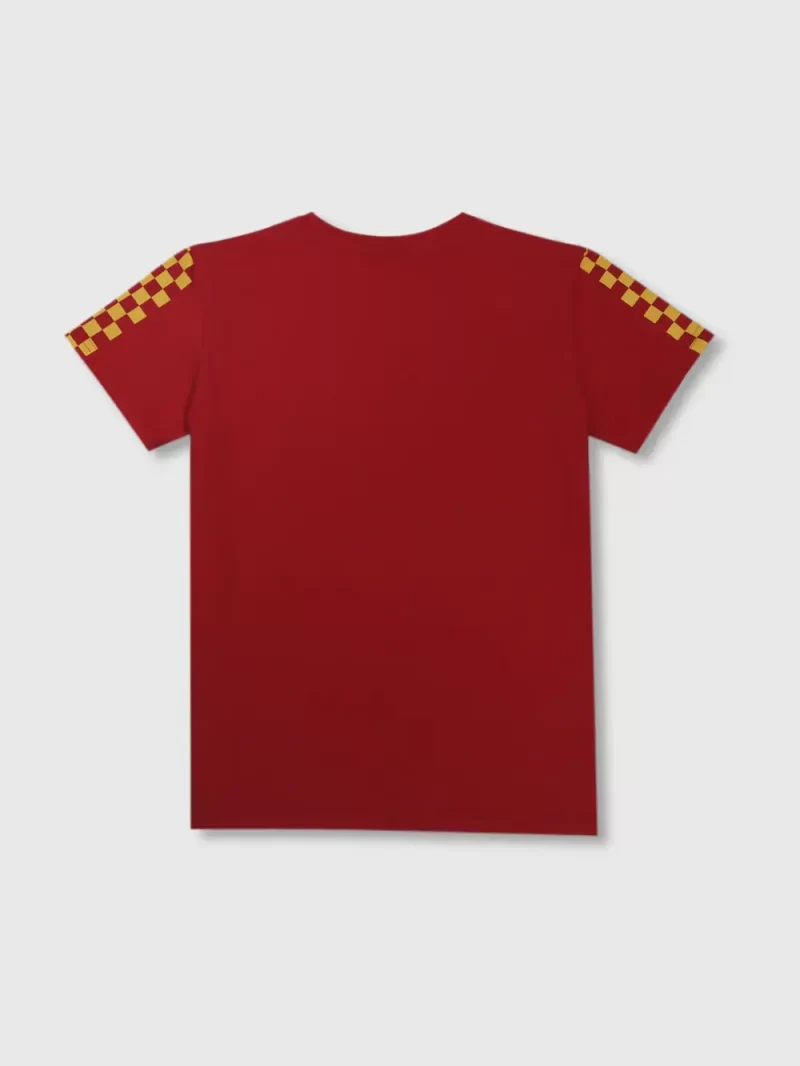 Gini & Jony Boys Red Printed Knit T-Shirt Half Sleeves