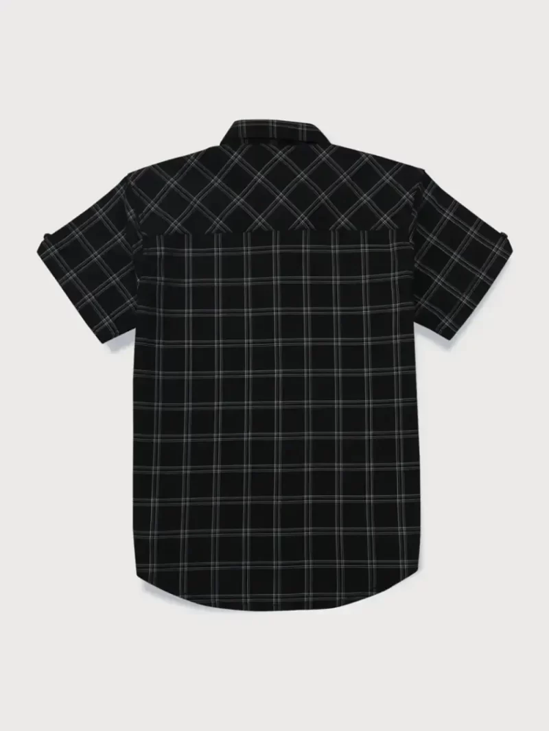 Gini & Jony Boys Black Checks Cotton Half Sleeves Shirt