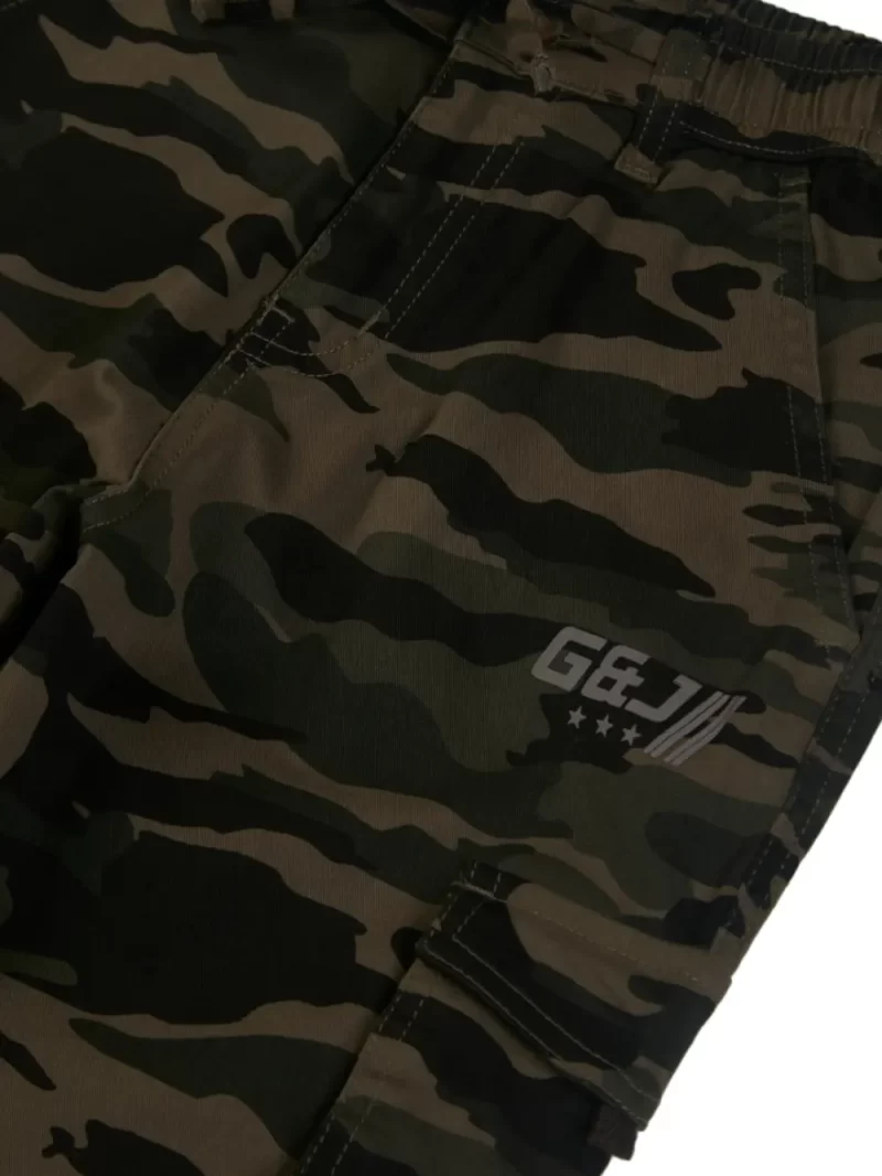 Gini And Jony Boys Green Camouflage Cotton Trouser Elasticated