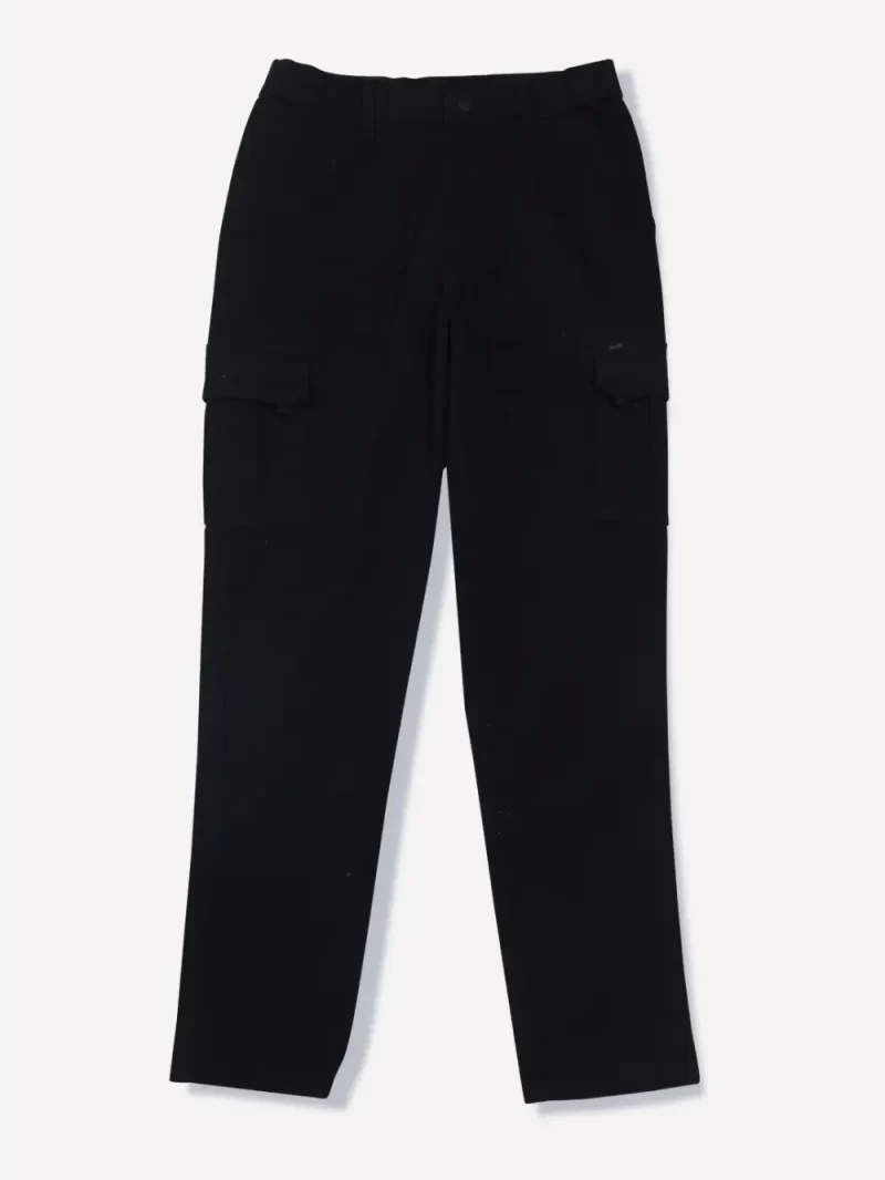 Gini And Jony Boys Black Solid Cotton Trouser Elasticated
