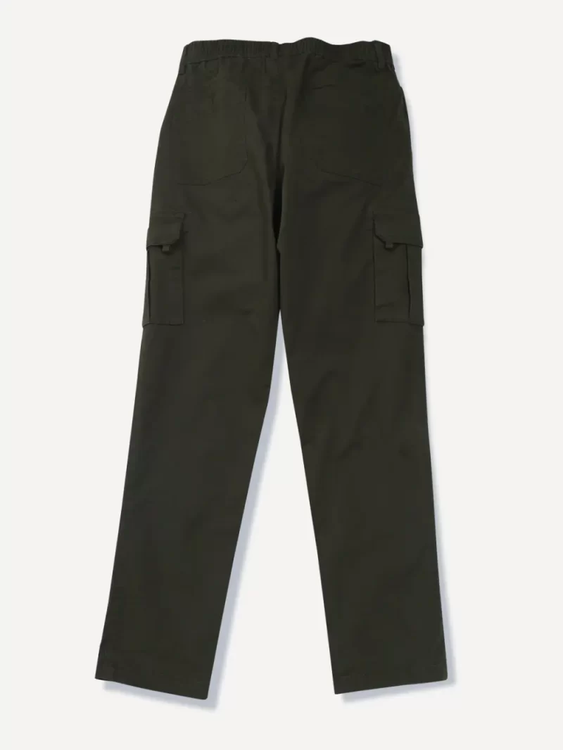 Gini And Jony Boys Green Solid Cotton Trouser Elasticated