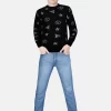 Gini And Jony Boys Black Conversational Print Cotton Sweater Full Sleeves
