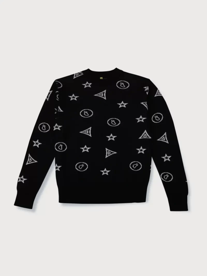 Gini And Jony Boys Black Conversational Print Cotton Sweater Full Sleeves