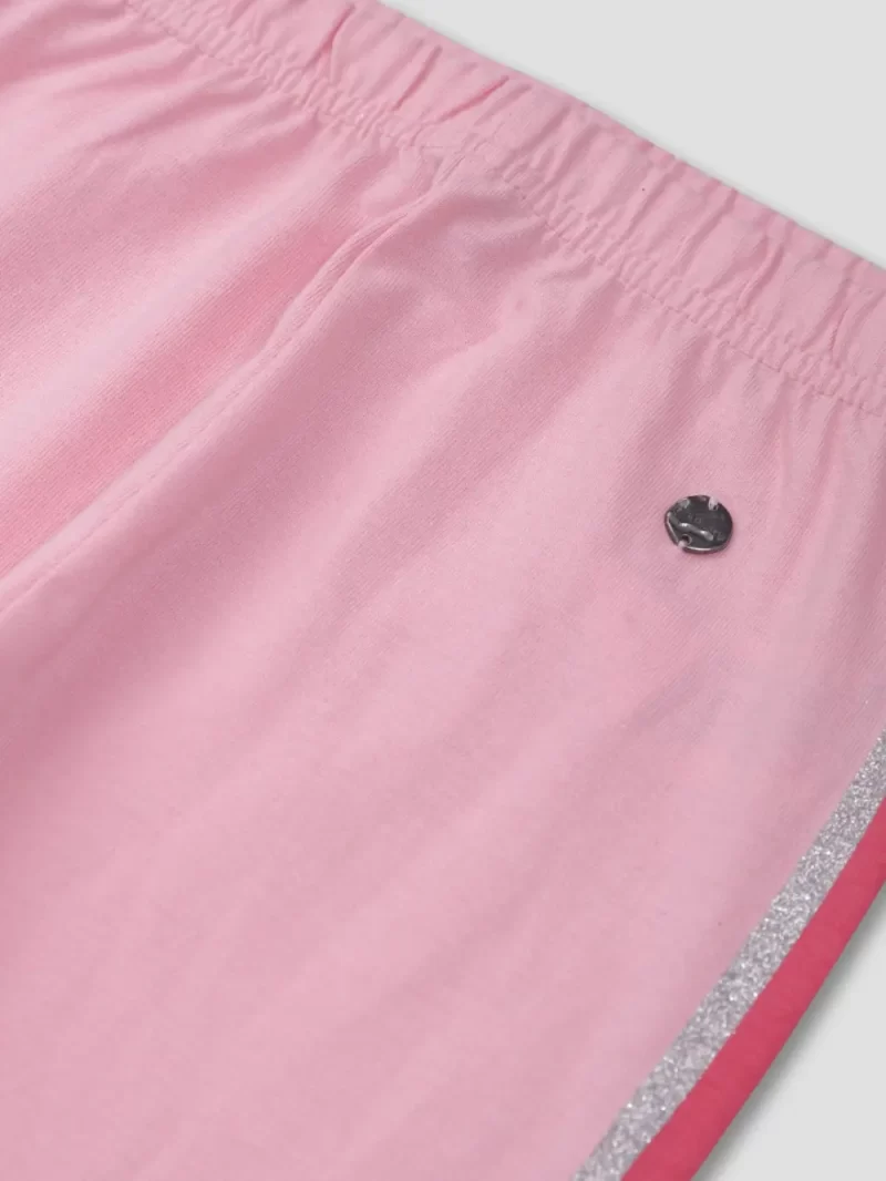 Gini And Jony Girls Pink Cotton Solid Legging Elasticated