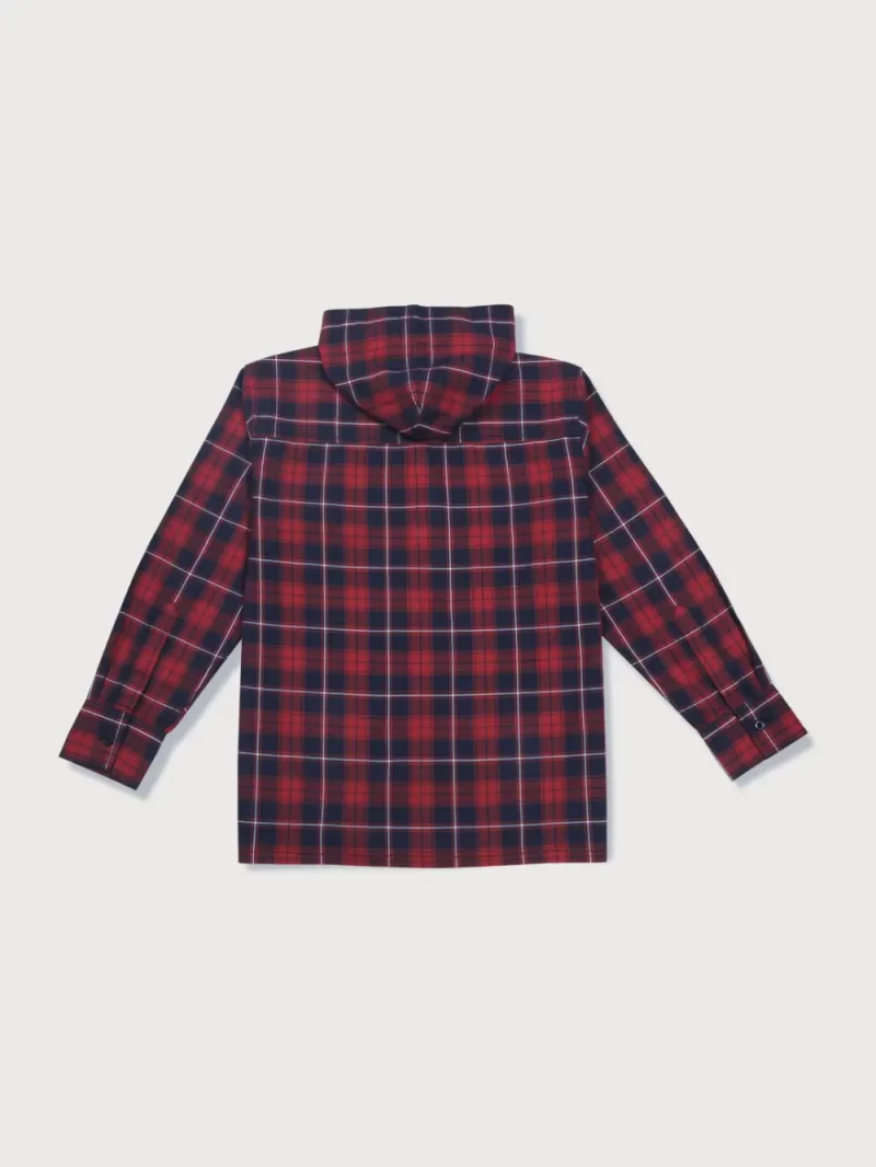 Gini & Jony Boys Red Checks Cotton Full Sleeves Shirt