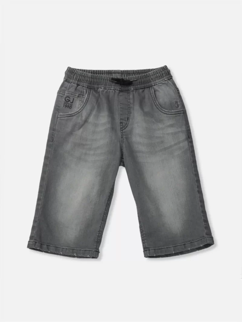 Gini And Jony Boys Grey Washed Denim Bermuda Elasticated