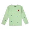 Gini And Jony Boys Green Conversational Print Cotton T-Shirt Full Sleeves