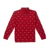 Gini And Jony Boys Red Printed Cotton Full Sleeves Polo T-Shirt